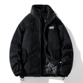 veste homme oversize col montant zippée en noir