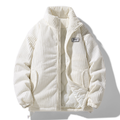 veste homme oversize col montant zippée en blanc