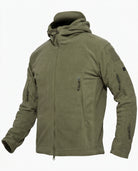 veste polaire homme coupe droite zippée en vert militaire