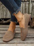 ballerine femme bout carré maille ajourée en kaki