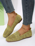 ballerine femme bout carré maille ajourée en vert