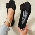 ballerine femme bout rond nœud en noir