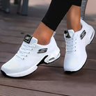 basket femme lacets semelle plateforme en blanc