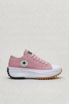 basket femme semelle plateforme lacets en rose