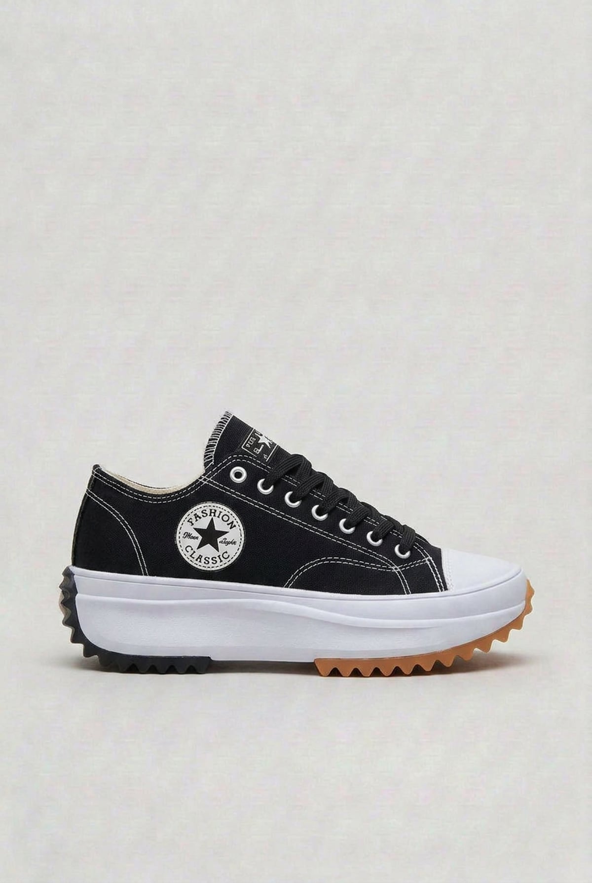 basket femme semelle plateforme lacets en noir