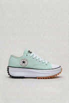 basket femme semelle plateforme lacets en vert