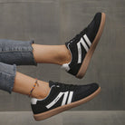 basket femme style rétro semelle gomme en noir