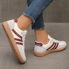 basket femme style rétro semelle gomme en rouge vin