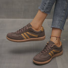 basket femme style rétro semelle gomme en marron