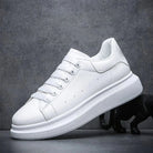 basket homme plateforme bout rond en blanc
