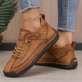 baskets femme lacets semelle cousue en marron