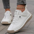 baskets femme lacets semelle cousue en blanc