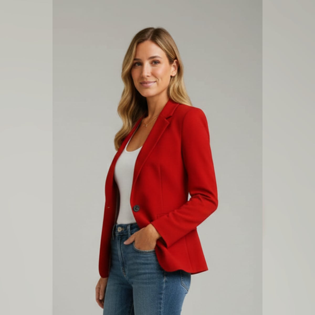 blazer femme col cranté un bouton