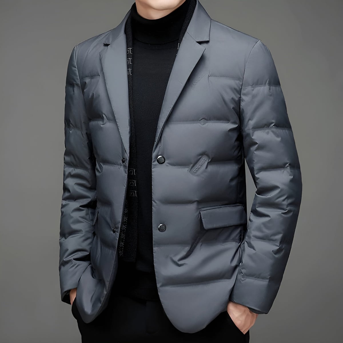 blazer femme matelassé coupe ajustée en gris