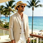 blazer homme coupe décontractée en crème