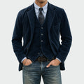 blazer homme décontracté avec gilet en bleu