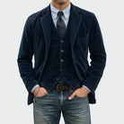 blazer homme décontracté avec gilet en bleu