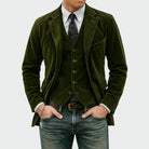 blazer homme décontracté avec gilet en vert