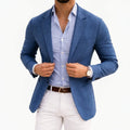 blazer homme décontracté coupe ajustée en bleu