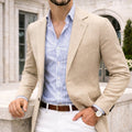 blazer homme décontracté coupe ajustée en beige