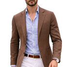 blazer homme décontracté coupe ajustée en marron