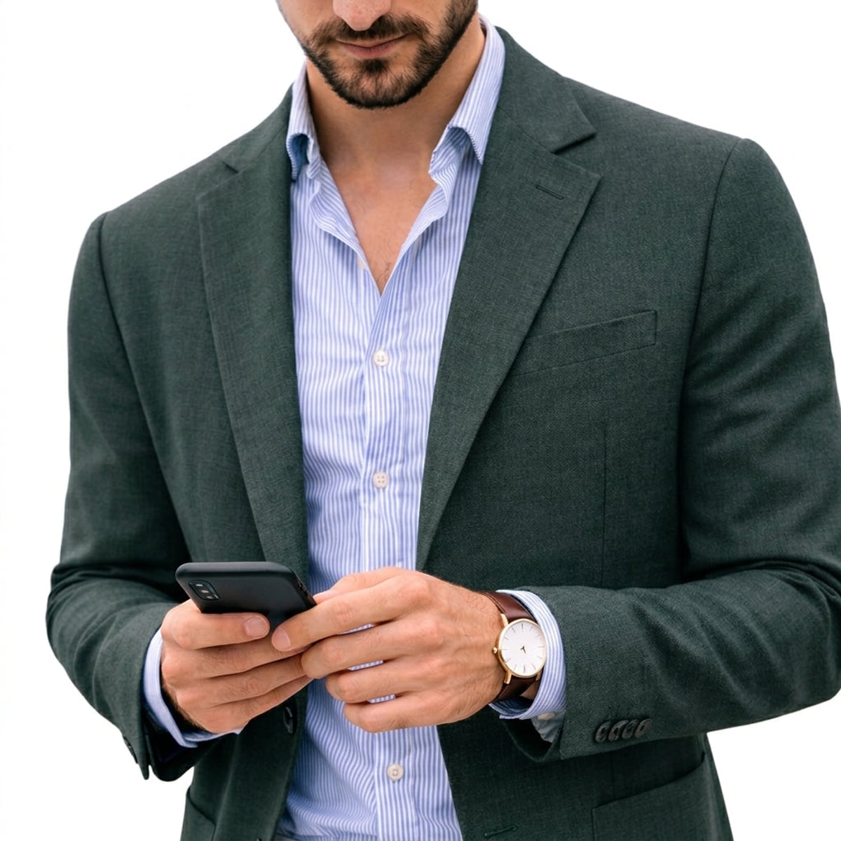blazer homme décontracté coupe ajustée en vert