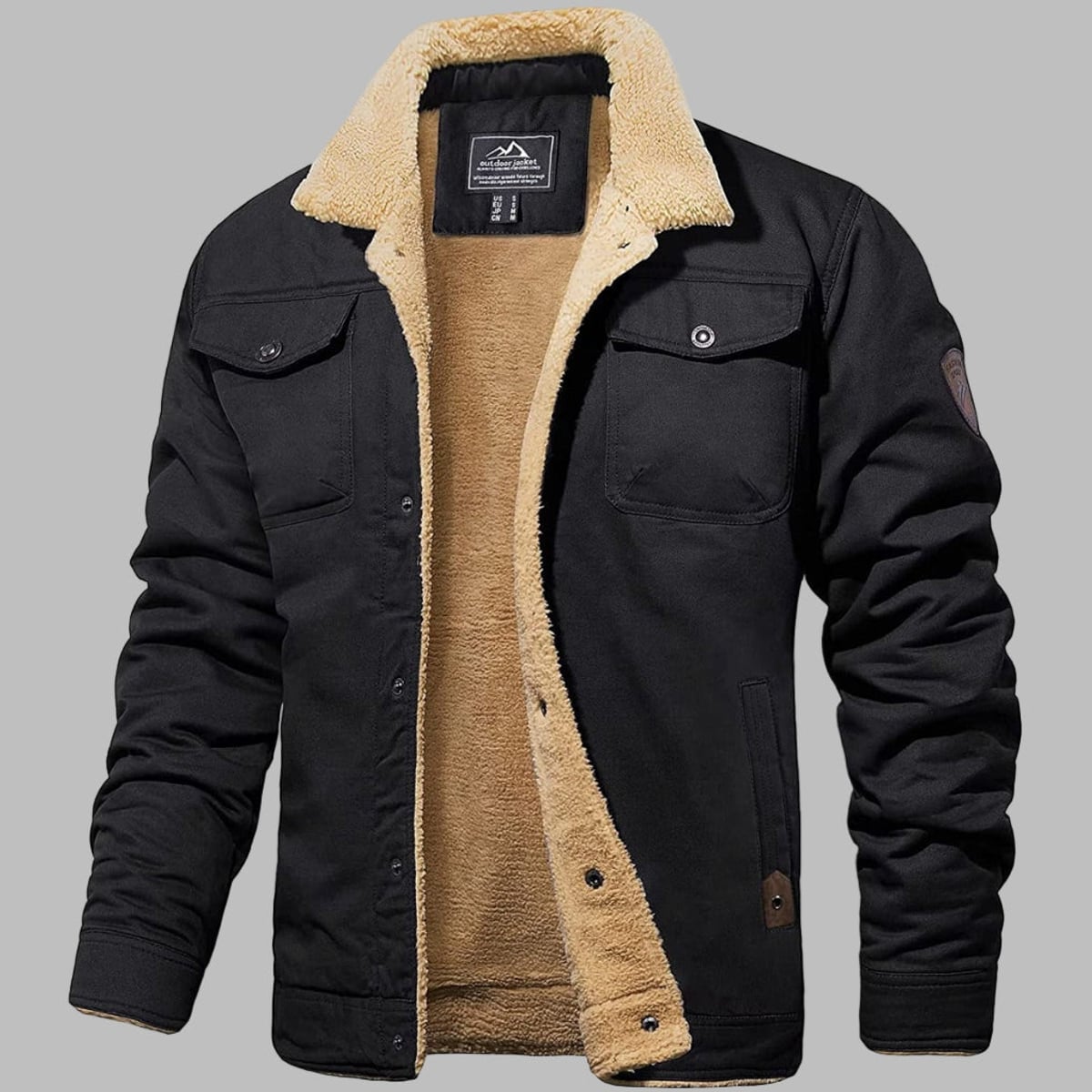 blouson bomber homme coupe classique en noir