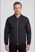 bomber homme col côtelé zippé en noir