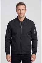 bomber homme col côtelé zippé en noir