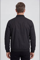 bomber homme col côtelé zippé en noir
