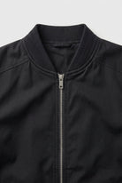 bomber homme col côtelé zippé en noir
