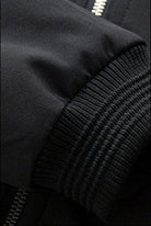 bomber homme col côtelé zippé en noir