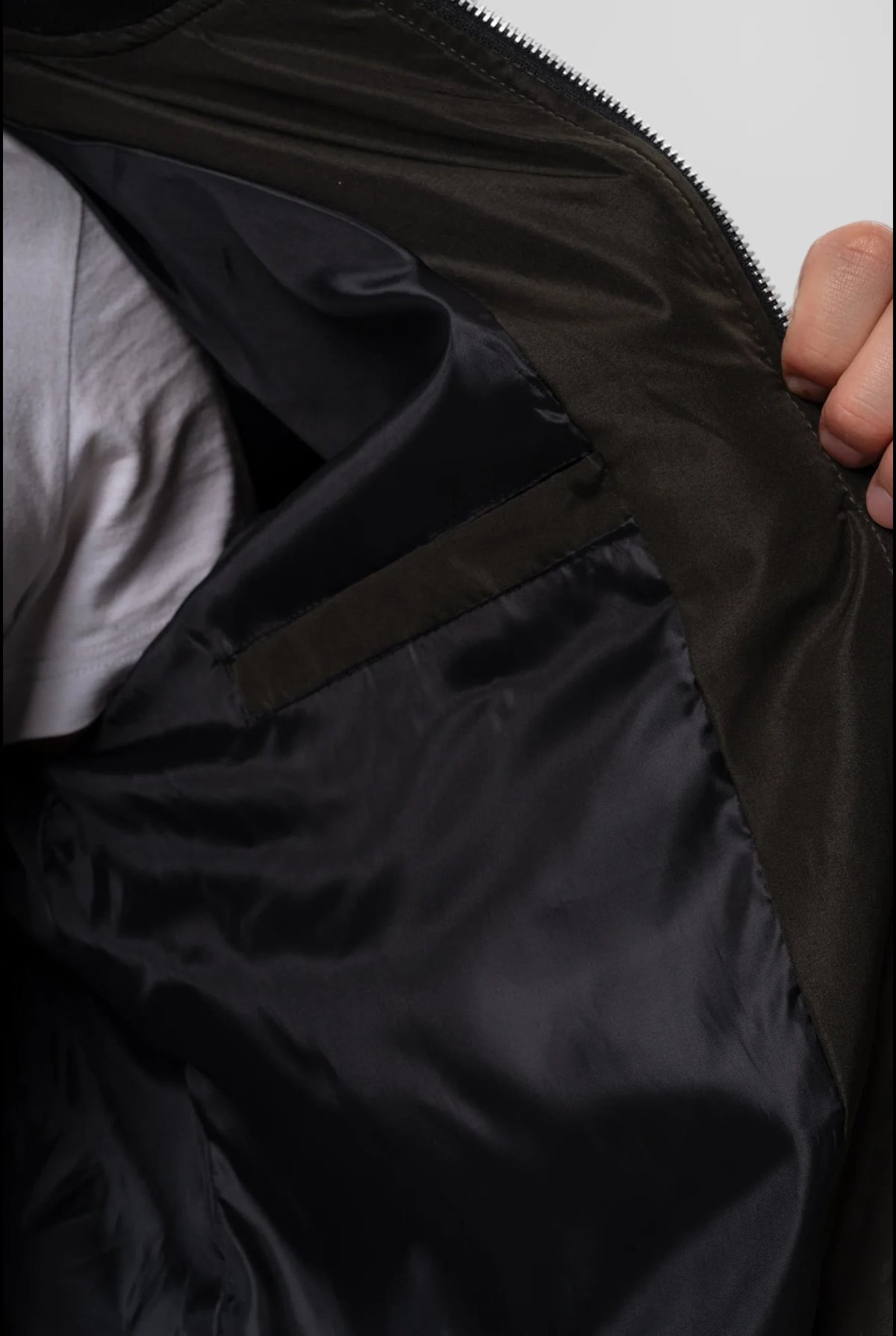 bomber homme col côtelé zippé en noir