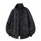 bomber homme col montant manches longues noir