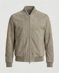 bomber homme coupe ajustée col côtelé en kaki