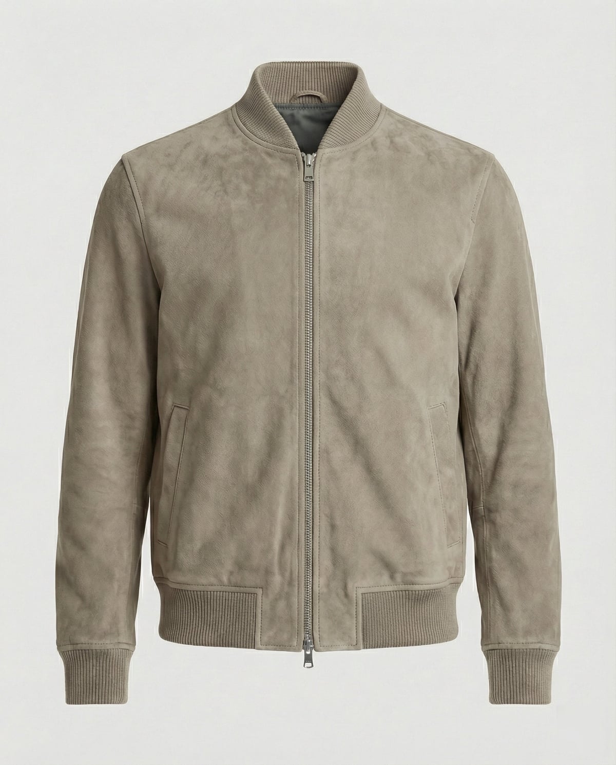bomber homme coupe ajustée col côtelé en kaki