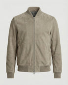 bomber homme coupe ajustée col côtelé en kaki