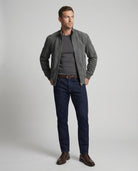 bomber homme coupe ajustée col côtelé en gris