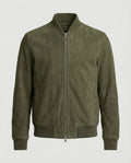 bomber homme coupe ajustée col côtelé en vert foncé