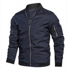 bomber homme coupe ajustée zippée bleu