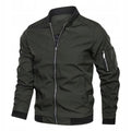 bomber homme coupe ajustée zippée vert