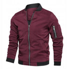 bomber homme coupe ajustée zippée rouge