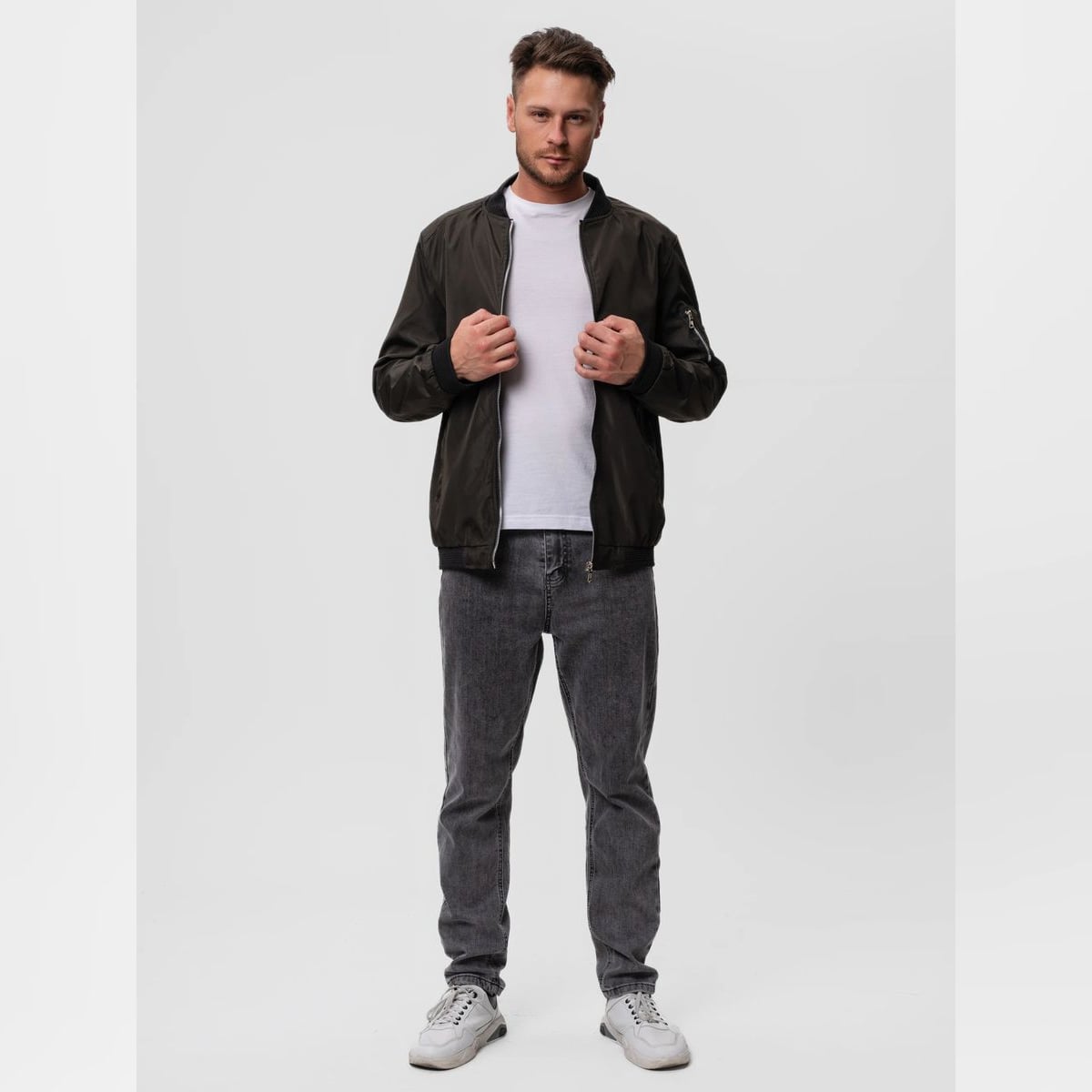bomber homme coupe ajustée zippée