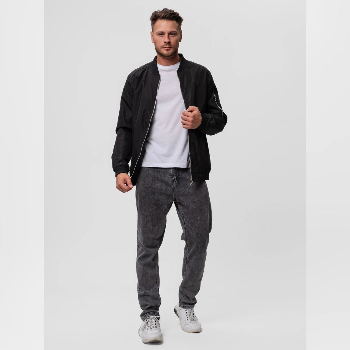 bomber homme coupe ajustée zippée