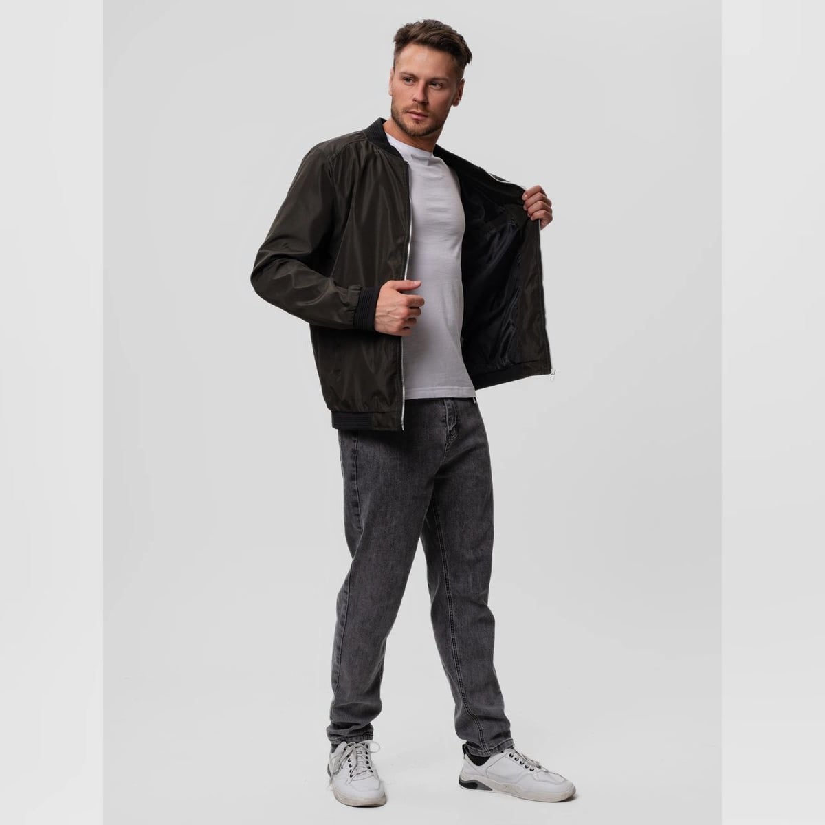 bomber homme coupe ajustée zippée