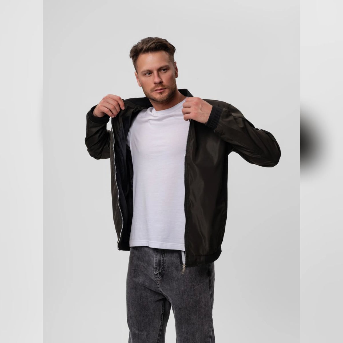 bomber homme coupe ajustée zippée
