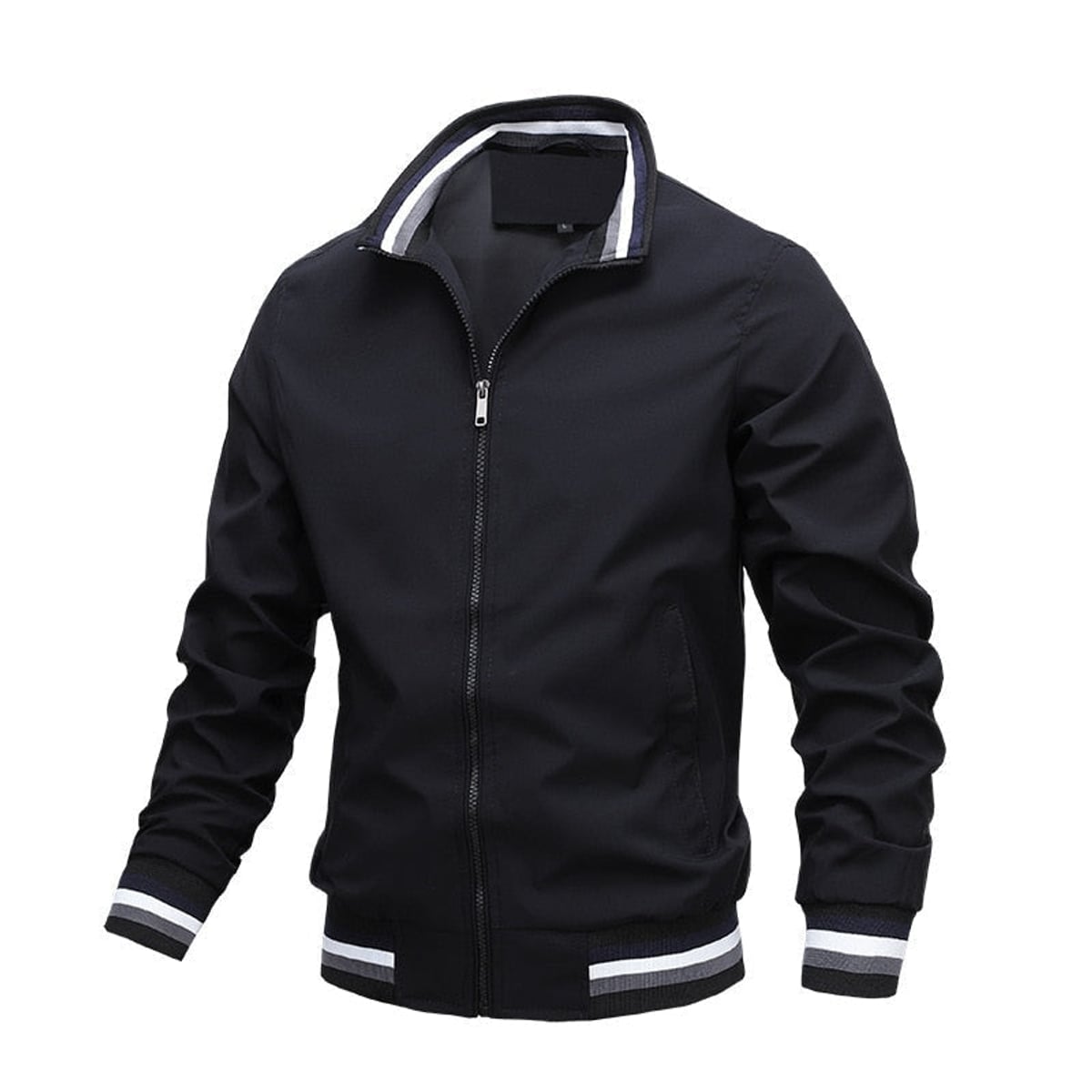 bomber homme coupe décontractée en noir