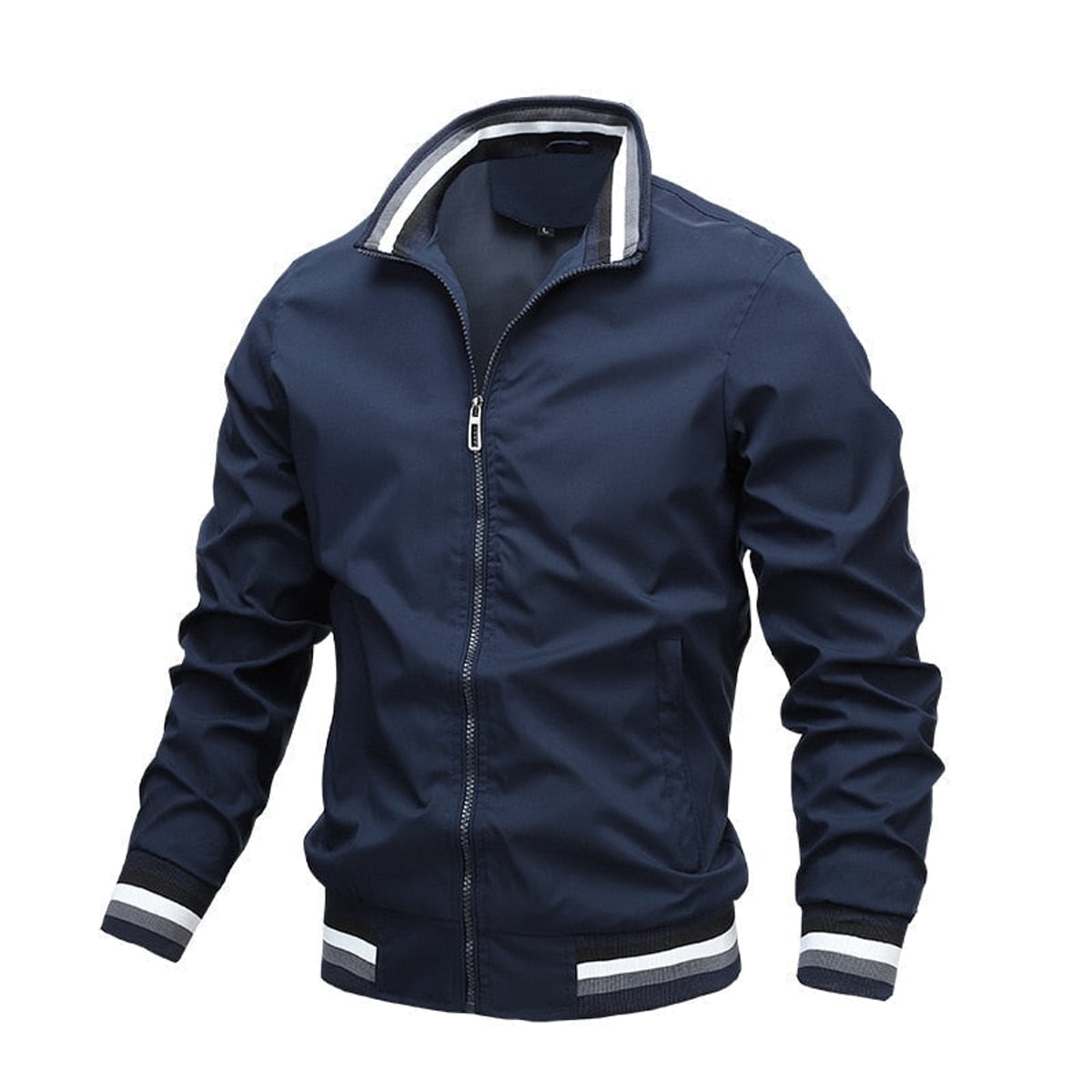 bomber homme coupe décontractée en bleu marine