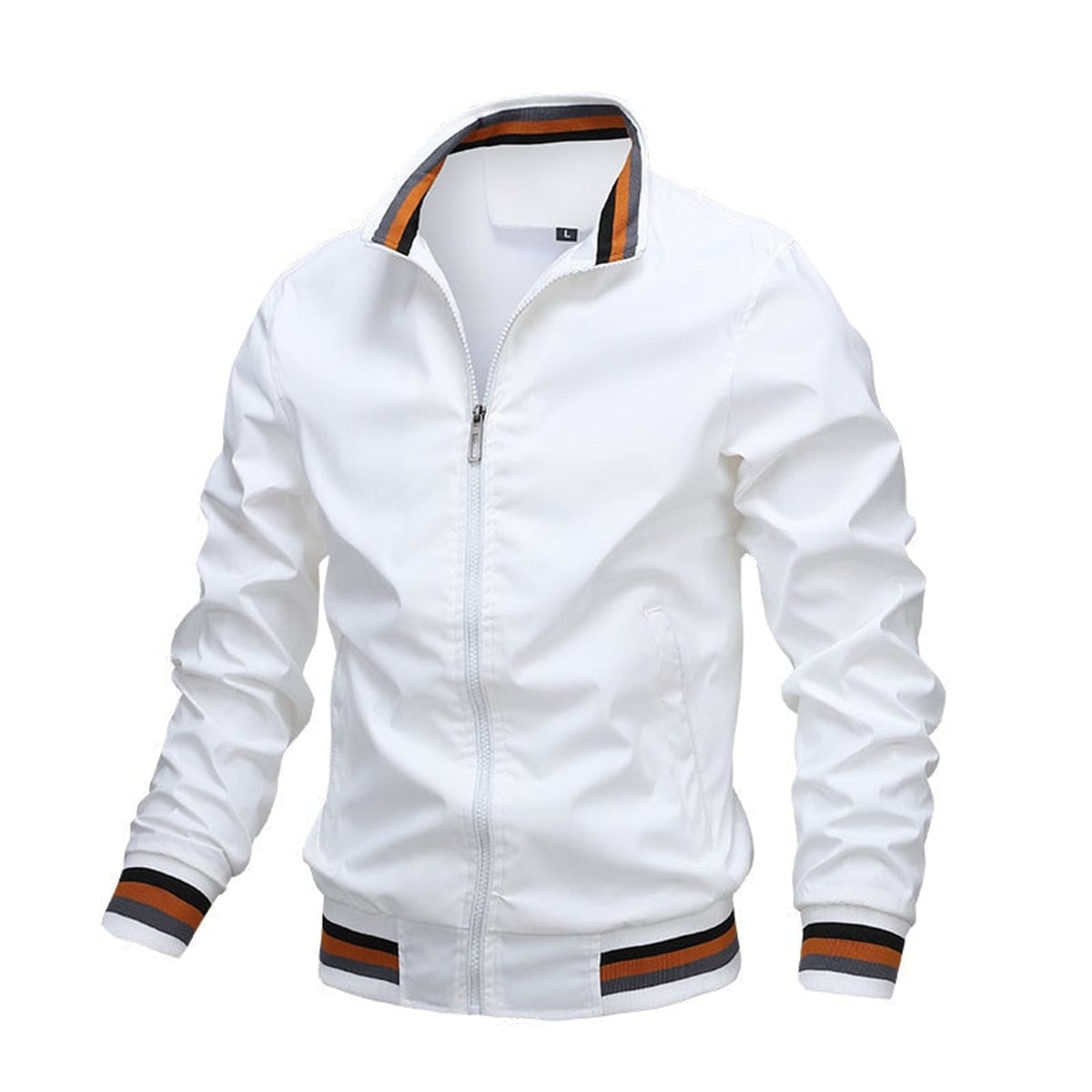 bomber homme coupe décontractée en blanc