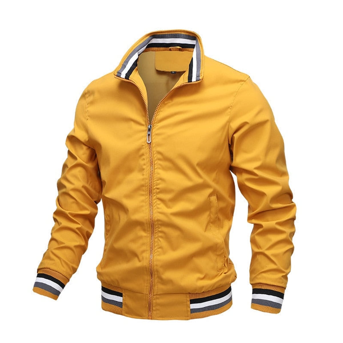 bomber homme coupe décontractée en jaune